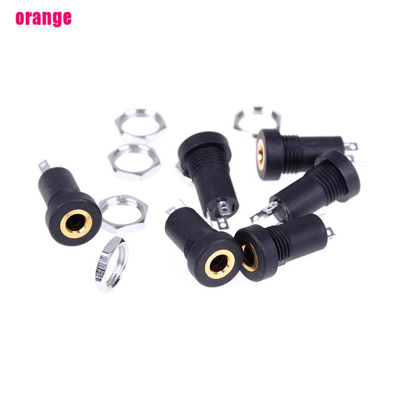 (Happy) 2pcs Soket Jack Audio 3.5mm 3 Pole Warna Hitam Dengan Baut