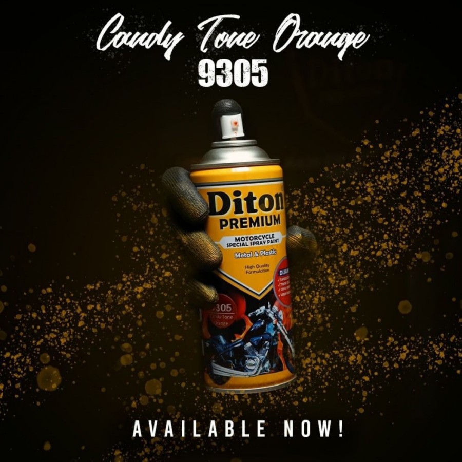 DITON PREMIUM 9305 CANDY TONE ORANGE Jingga Cat Semprot Pilox Pylox