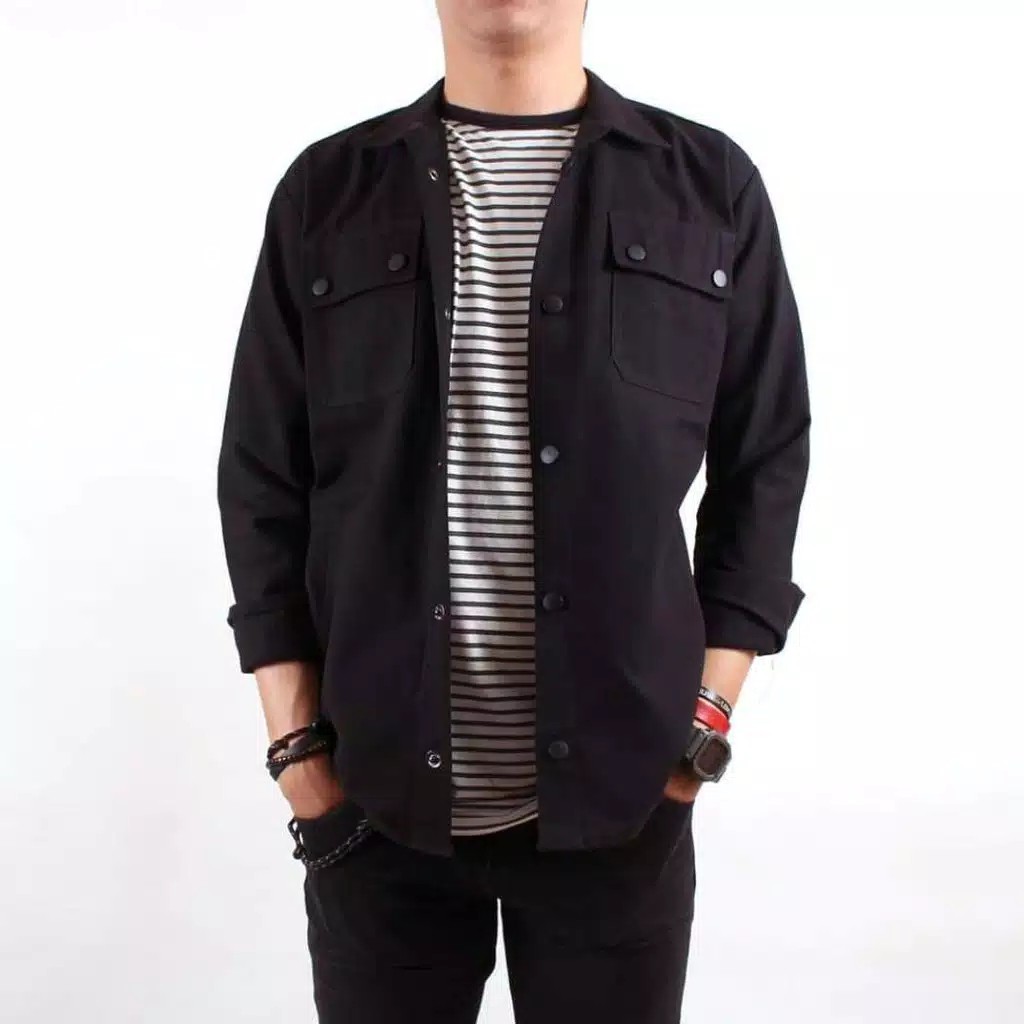 BISA COD!! Field Jaket Semi Parka Kanvas Premium Wolv.untuk pria dan