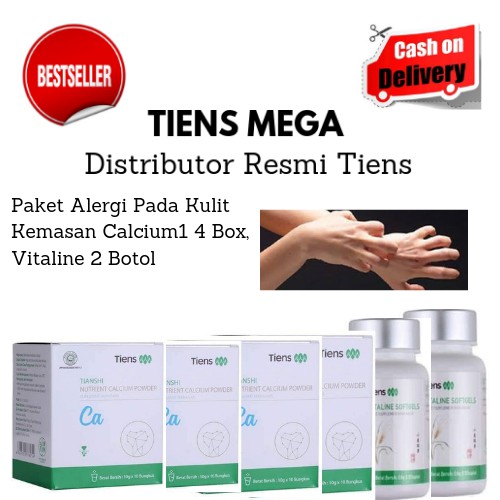 Tiens Paket Alergi Pada Kulit Kemasan Calcium 4 Box, Vitaline 2 Botol + Kartu Member Tiens Mega