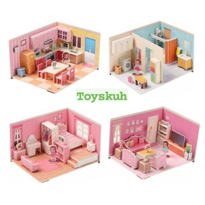 Puzzle 3D DIY Model Ukuran Besar/3D Puzzle DIY Jigsaw