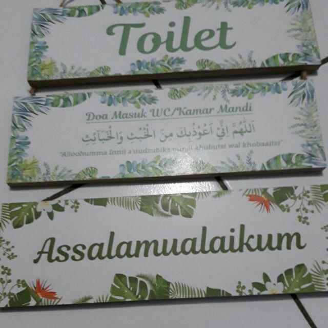 Hiasan Pajangan Dinding Wooden Poster Papan Rumah Assalamulaikum Tropical