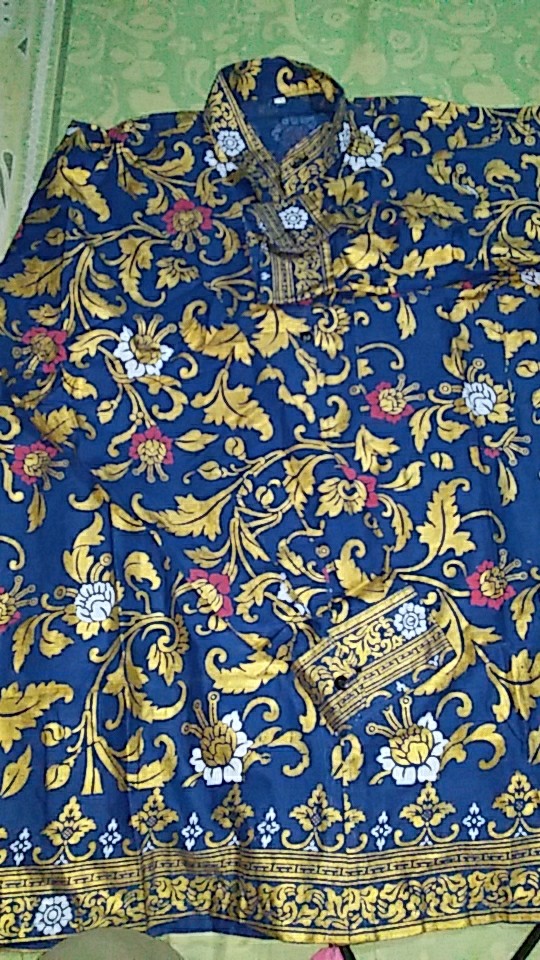 Batik Couple Keluarga Modern Ori Motif Bakung Gold Maroon Navy Busui Seragam Batik Set Pekalongan