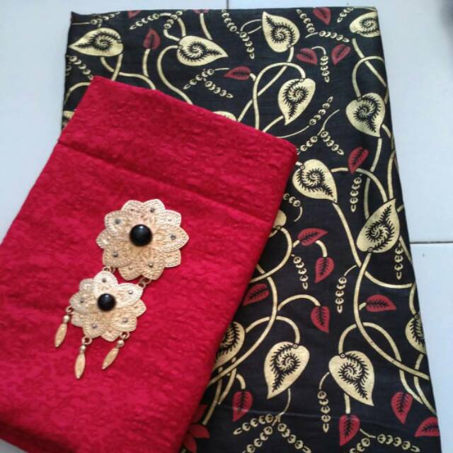 Jual Sti Kain Batik Printing Prada Dan Embos Dedaunan Ulir Kain Bahan