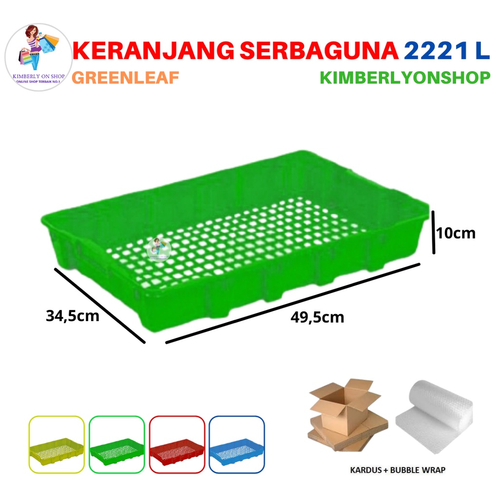 Keranjang Industri Container Box Roti 2221 L Green Leaf