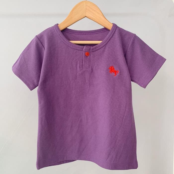 TERRMURAAHH Kaos Polo Kancing Anak Bahan Katun Lacos Ungu