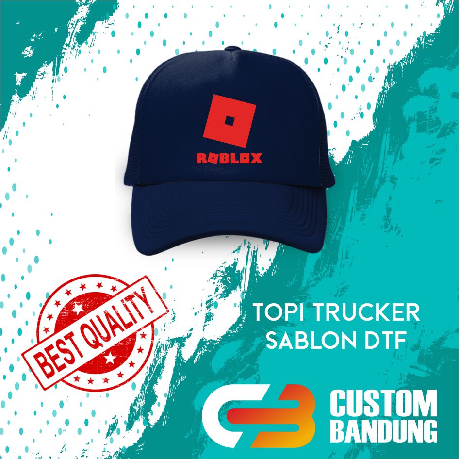 Topi Trucker  ROBLOX   Pria Wanita Topi Jaring Aura Jala Trucker Cap Bisa Tulis Nama Bisa COD Original High Premium Quality