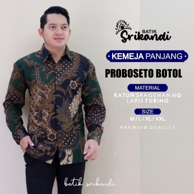 BATIK PROBOSETO BOTOL FULL FURING KATUN HALUS SIZE S-XXXL HIGH QUALITY