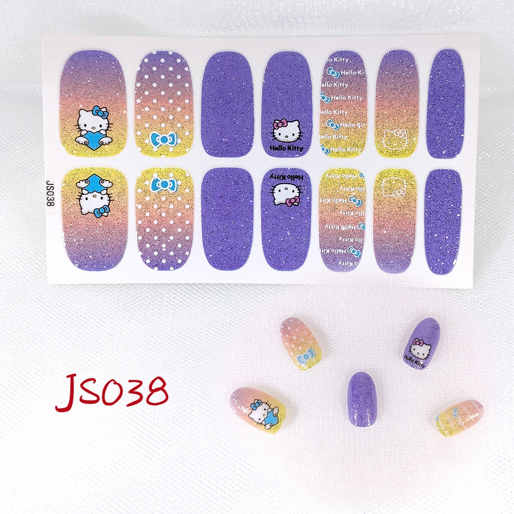 Stiker Kuku Motif Print Kartun Graffiti Leopard Aksen Glitter Gaya Korea Tahan Air Untuk Manicure