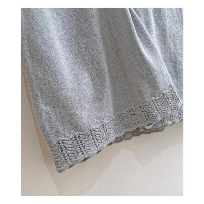 Amelie grey tied sleeve detail knit top