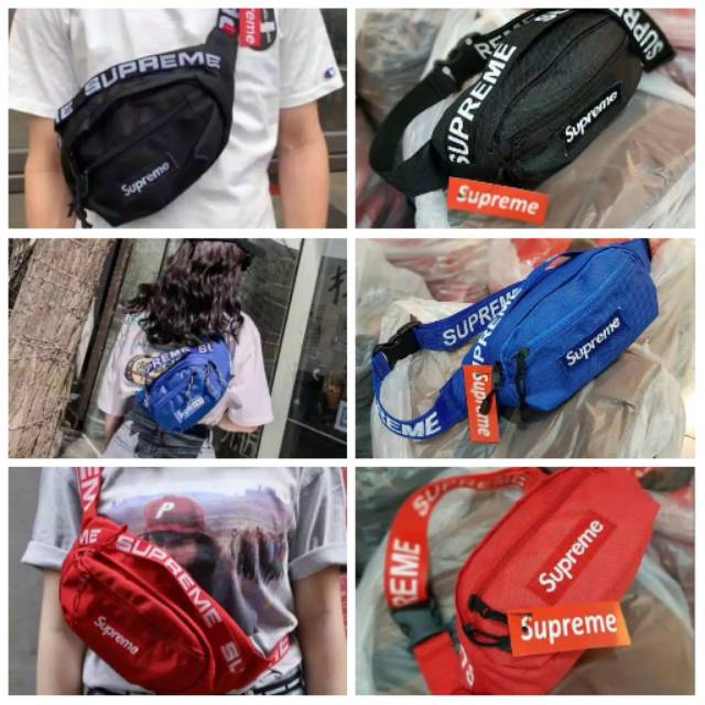 TAS WAISTBAG SUPREME / TAS SELEMPANG PRIA WANITA TERLARIS TERMURAH
