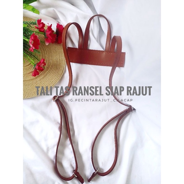 TALI TAS RANSEL RAJUT SIAP PAKAI KULIT SINTETIS