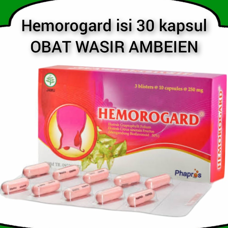 HEMOROGARD BOX OBAT WASIR AMBEIEN ISI 30 KAPSUL