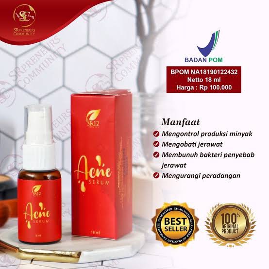 SR 12 ACNE SERUM /HALAL / BPOM / HERBAL AMAN / PRODUK MUSLIM / SKINCARE INDONESIA