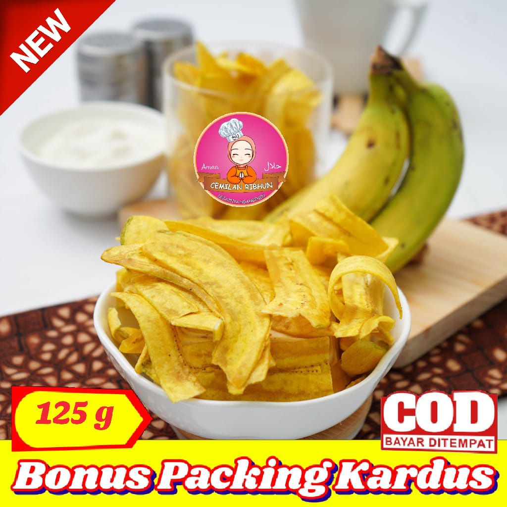 

Keripik Pisang Asin Gurih 125g / Lantak Cemilan Khas Daerah - Cemilan Ribhun makanan ringan snack kiloan jajanan jadul