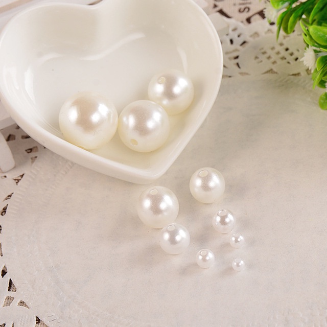 4-20mm White Beige Plastic ABS High Bright Imitation Pearls