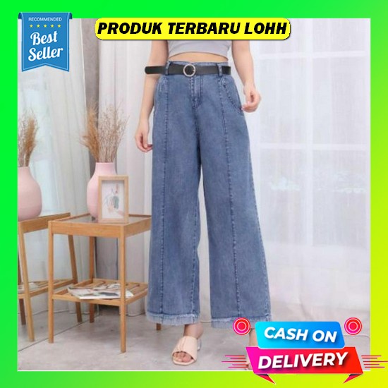 Celana Jeans Panjang Zolla 2In1 Premium Pants Jumbo Baggy Jins Snow Dark Light Kekinian Terbaru Zola