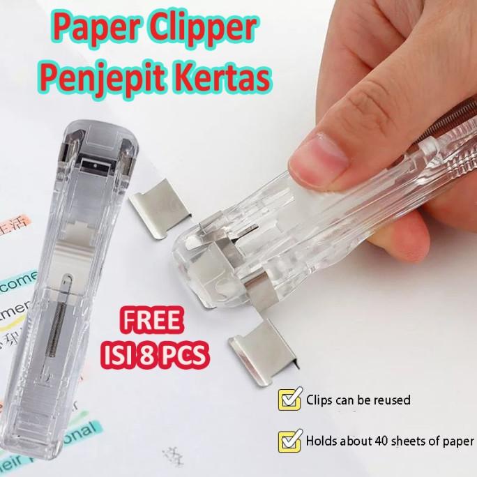 

(BISA COD) Paper Clipper Portable Penjepit Kertas Dokumen Pengganti stapler DISKON Kode 201