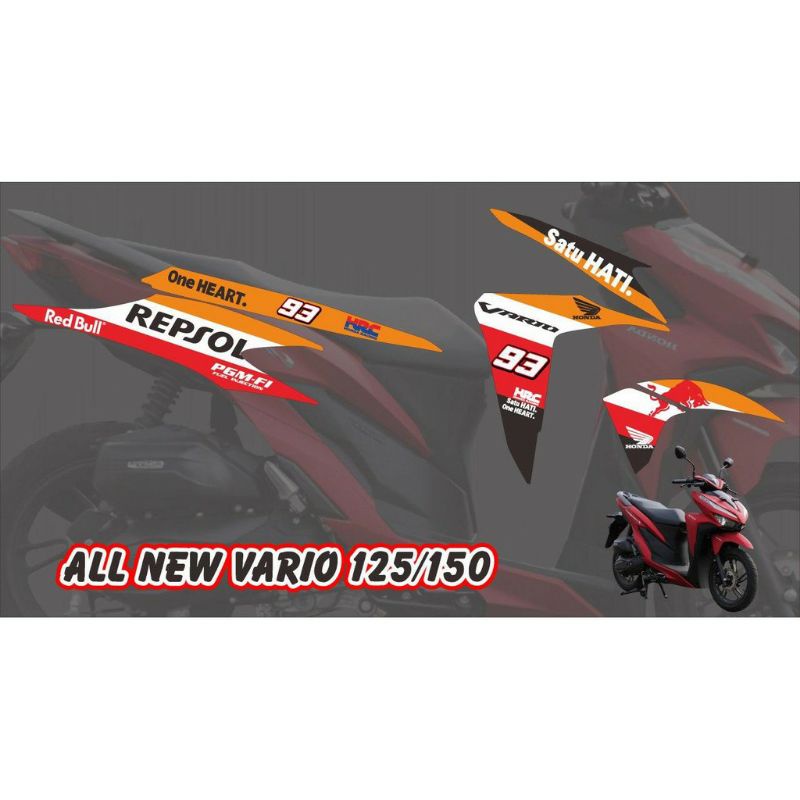 Stiker Striping Honda Vario 125/150 2018-2020 Repsol