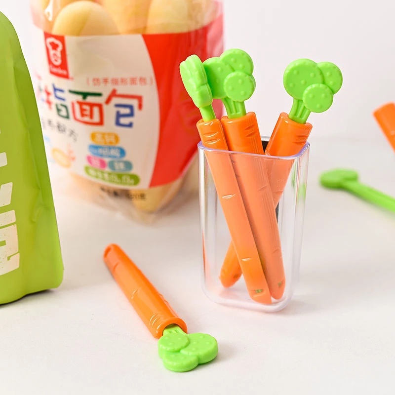 5Pcs/Set Carrot Shape Bag Clips With Magnet Storage Box / Household Snack Bread Bag Moisture-proof Clamps / Kitchen Accessories