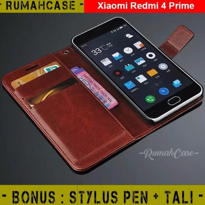 Xiaomi Redmi 4 Prime - Flip Cover Wallet Case Casing Dompet magnet Juara