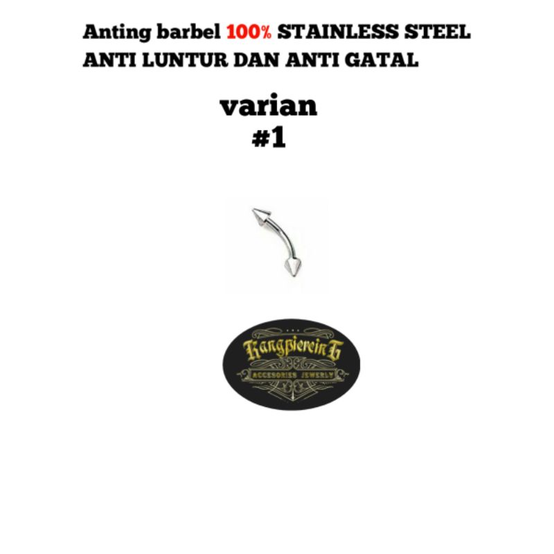 BARBEL SILVER STAINLESS STEEL ASLI 100% ANTI LUNTUR DAN ANTI KARAT