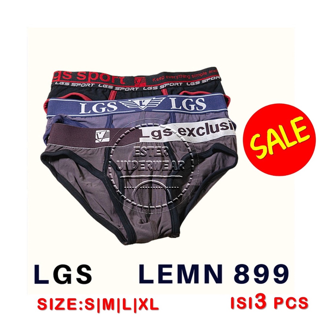 Celana Dalam LGS 899 ISI 3Pcs | Brief LGS SPORT