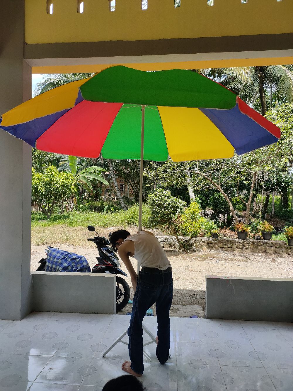 Tenda Payung Pelangi/pantai/tenda Jualan Super Jumbo 300cm + Tripod/kaki (payung Free Tas Payung)