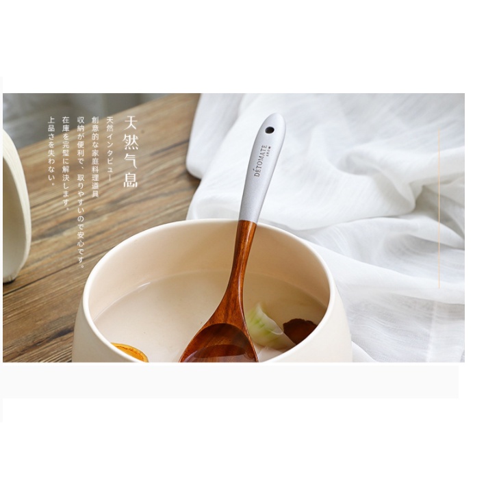 YUN Kitchenware Spatulas / Cooking Tweezers Peralatan Dapur Kayu Jati Dengan Pearlescent Teak Sendok Sup Sendok Sendok Sendok Kreatif Sendok Memasak/ Teak Rice Shovel /Colander / Round Spoon/Rice Shovel/Flat Shovel