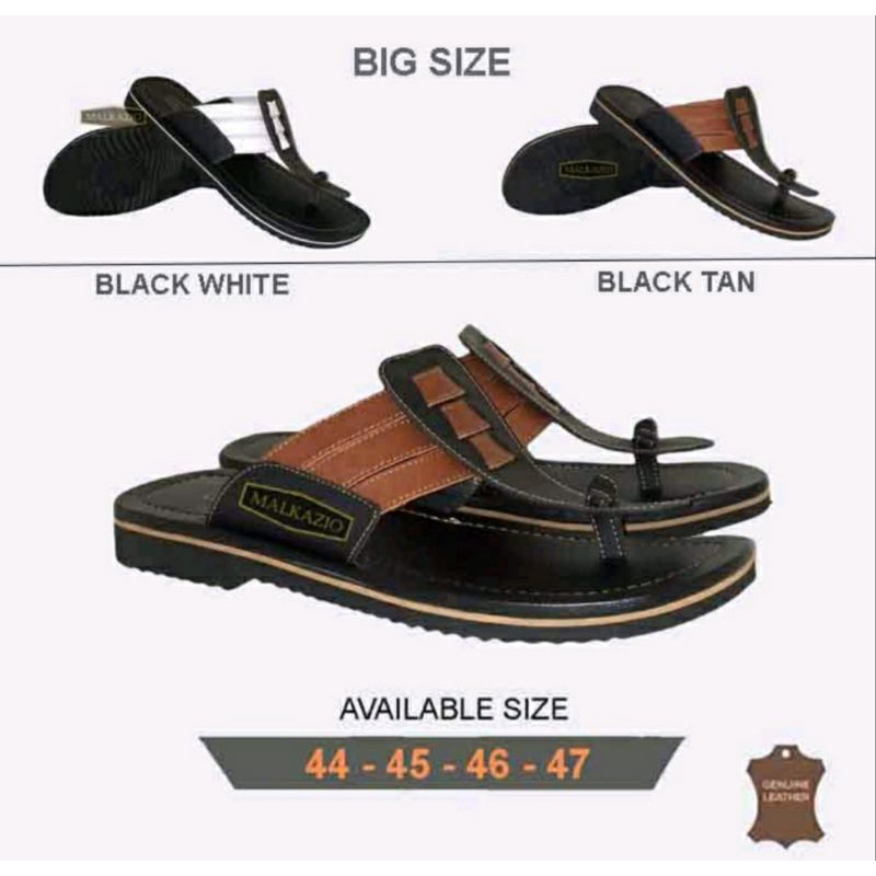 Sandal Jepit Makazi 44-45 Big Size / Sendal Capit JUMBO Pria Bapak2 Awet Tebal Kulit TEBAL Ori, 45