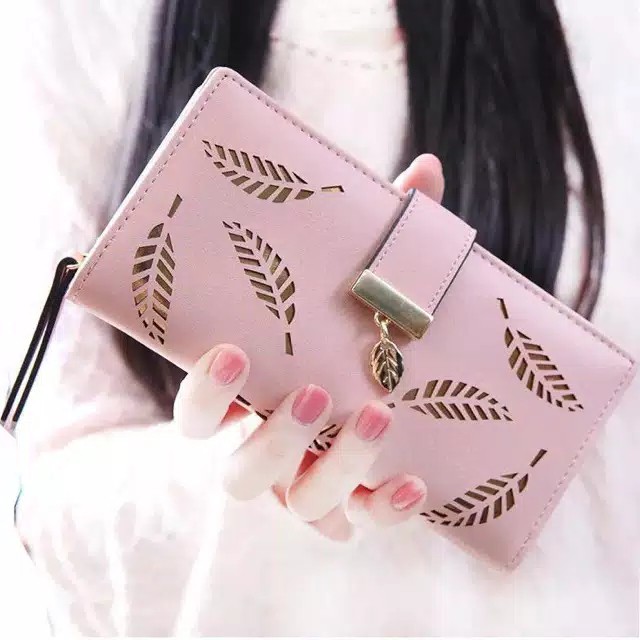 [LOKAL] DOMMO - D1244 LETHISA DAUN EMAS - Dompet Panjang Wanita-1