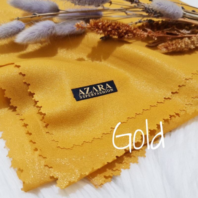 NUR SINAR AZARA LC HIJAB SEGI EMPAT Lacer Cut GLOWING UNTUK PESTA-GOLD