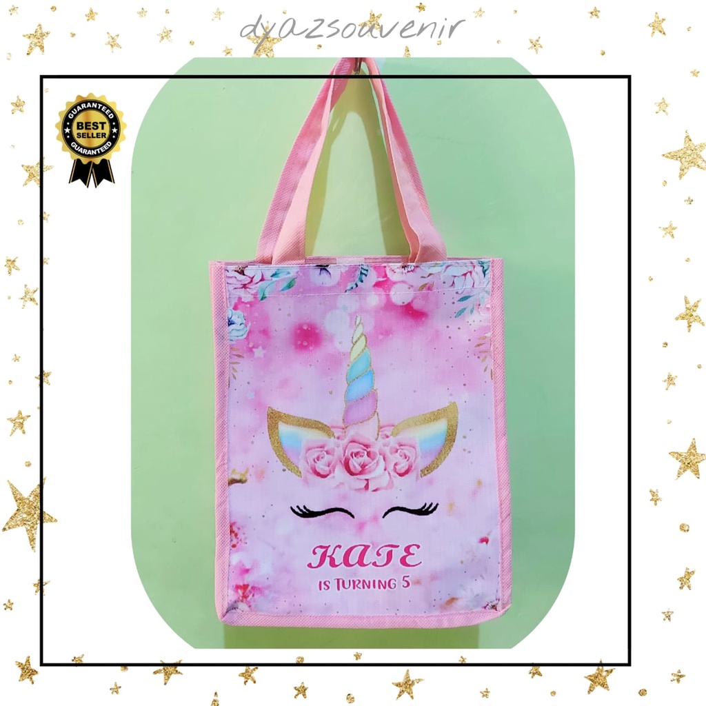 

Tas Totebag Ultah / tas souvenir unicorn / goodie bag unicorn / tas unicorn / tas ultah