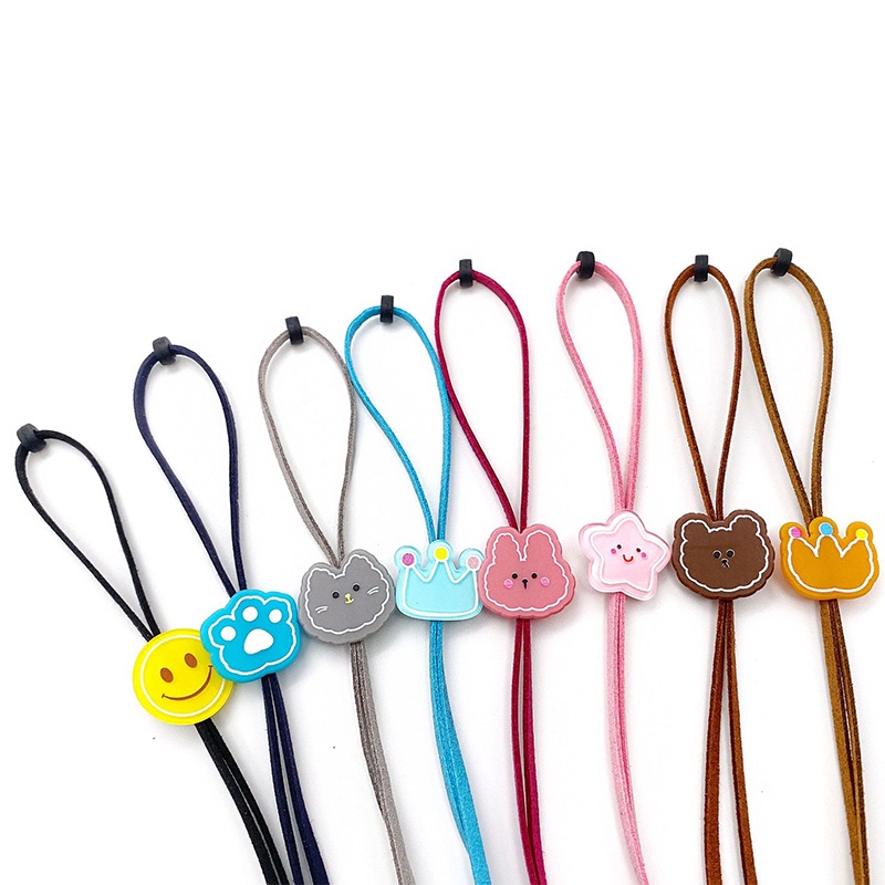 Kartun Topeng Gantung Tali,-Adjustable,Lucu Anak-anak Wajah Topeng Tali,Ekstensi Lanyard