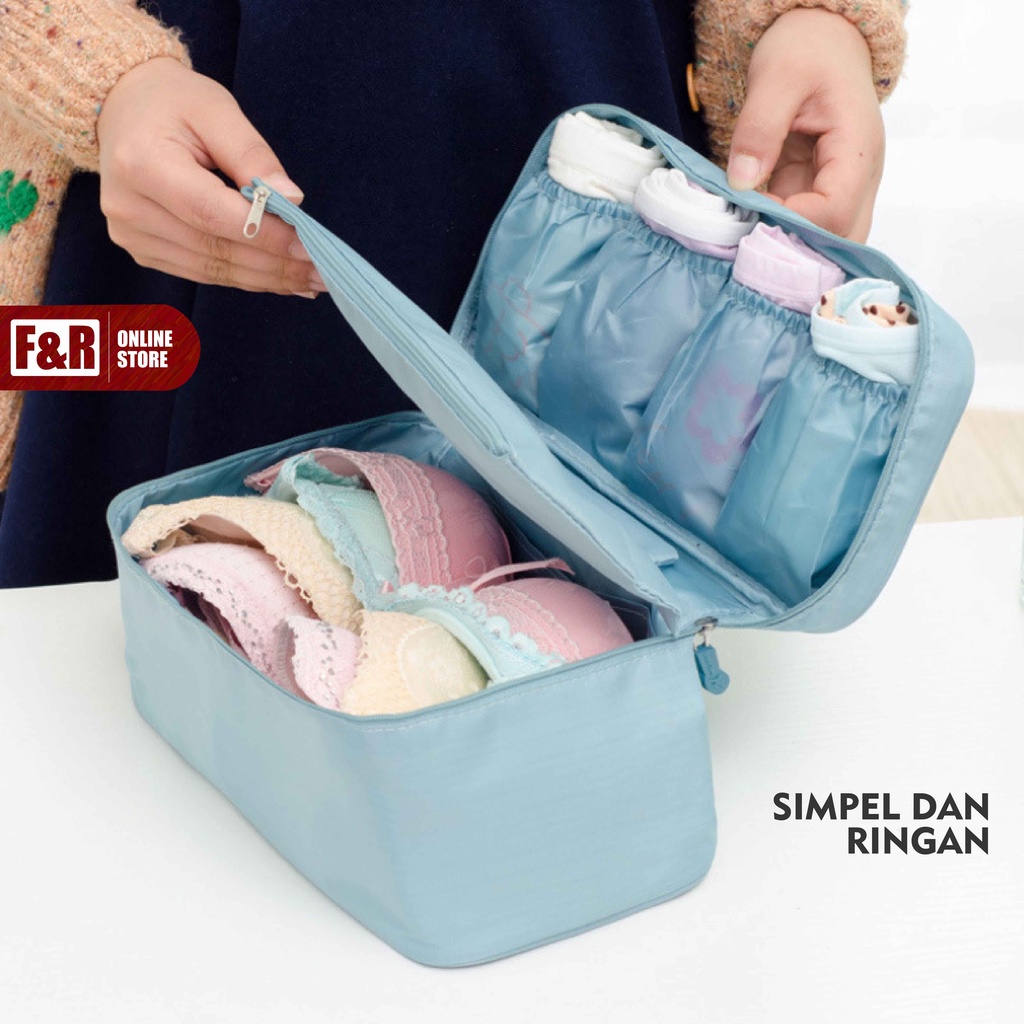 Tas Organizer Travel Pouch Tempat Penyimpanan Pakaian Dalam Bra Celana Dalam Pembalut Serbaguna Traveling Bag Multifungsi Gaya Korea