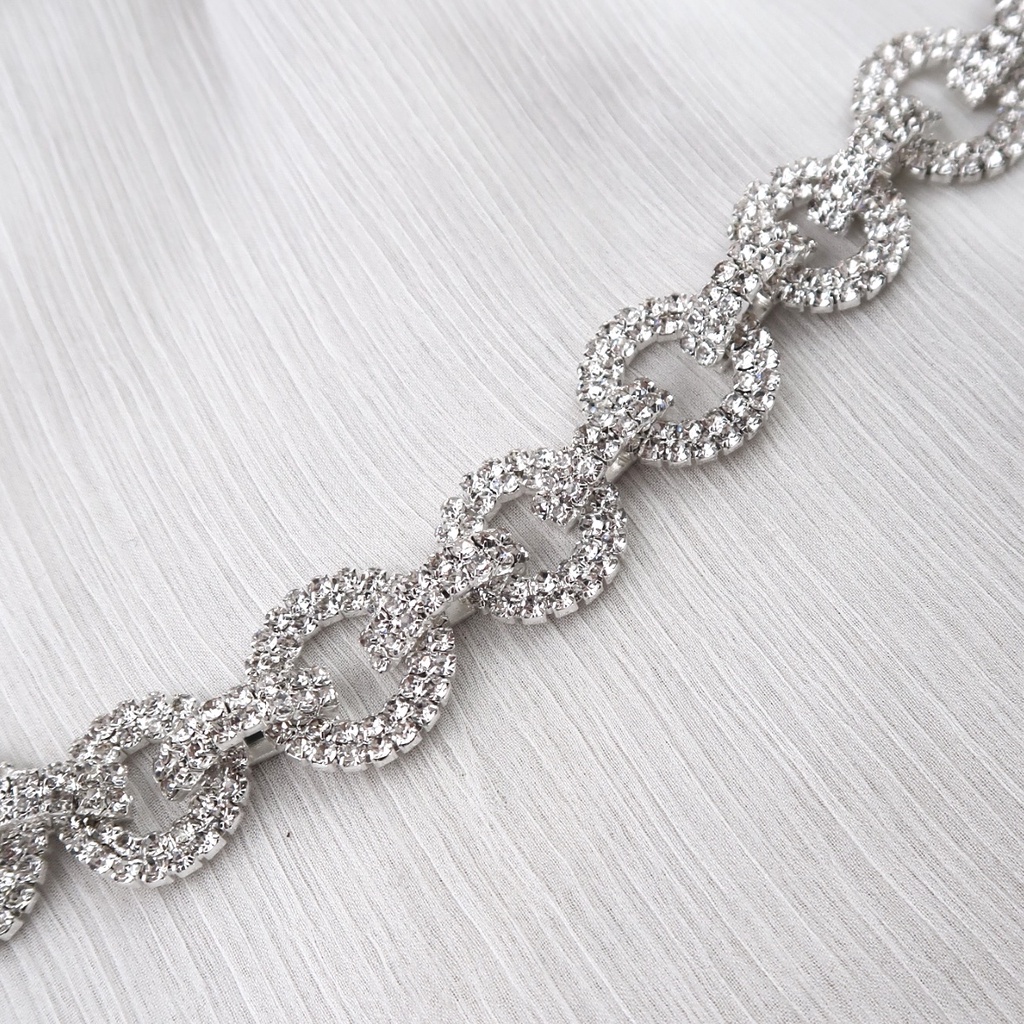 Payet Rangkai Olivia | Kristal Swarovski Cantik Mewah Import Jahit Tempel Fancy Bridal Rhinestone | 