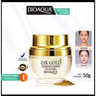 [COD] Bioaqua Serum Wajah 24K Gold Cream Essence 50gr dengan Anti Aging Melembabkan &amp; Menyamarkan Garis Halus Wajah - BPOM