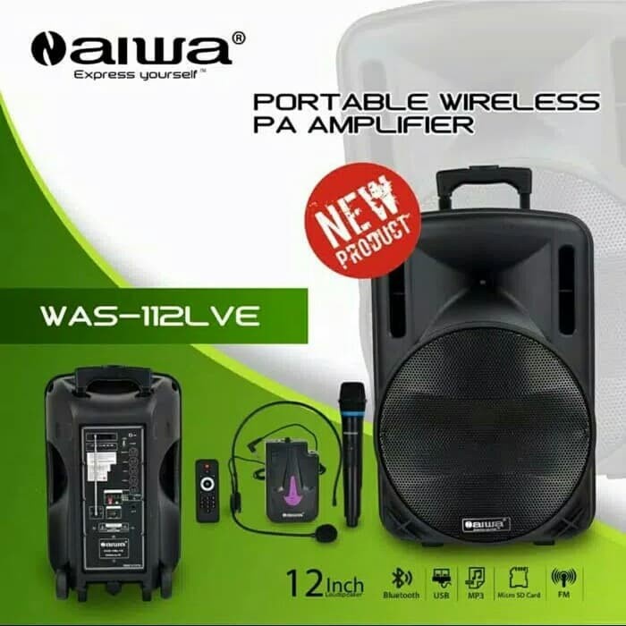 Speaker Portable wireless aiwa WAS112LVE 12inch