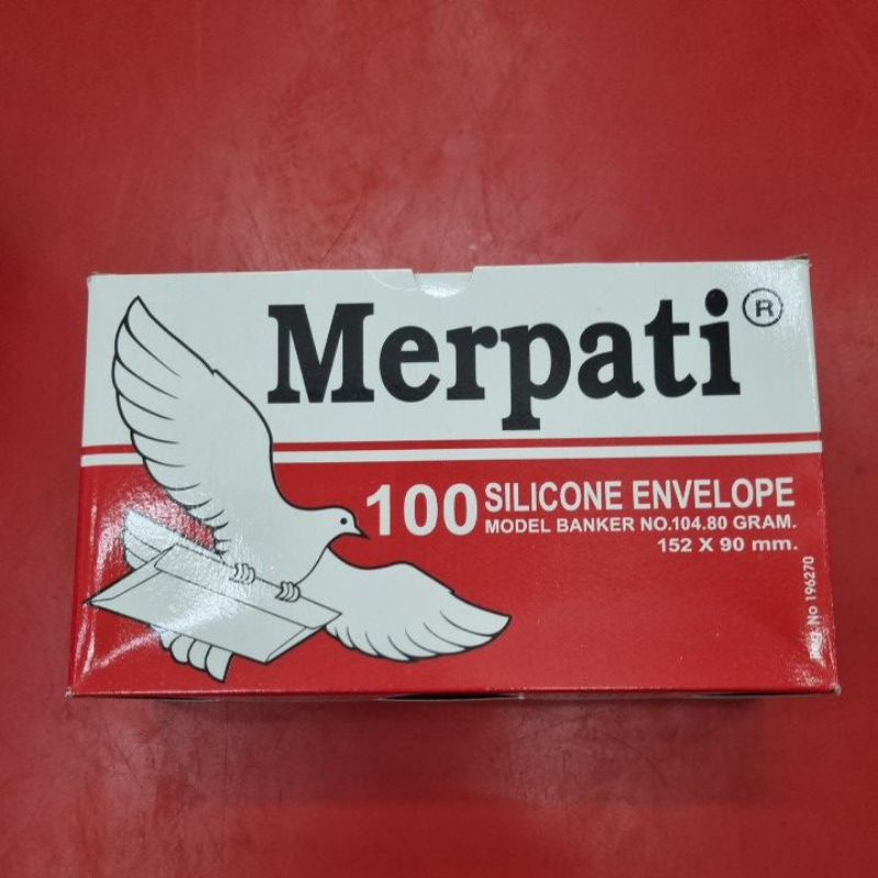 Amplop Putih MERPATI No. 104  Cover Merah 100 lembar