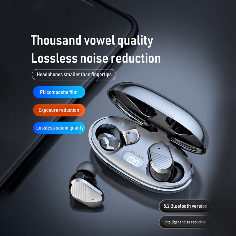 Topspot Digital Display Bluetooth Earphone Stereo bass Wireless Earbuds Noise Cancelling Touch Control HIFI TWS Headset