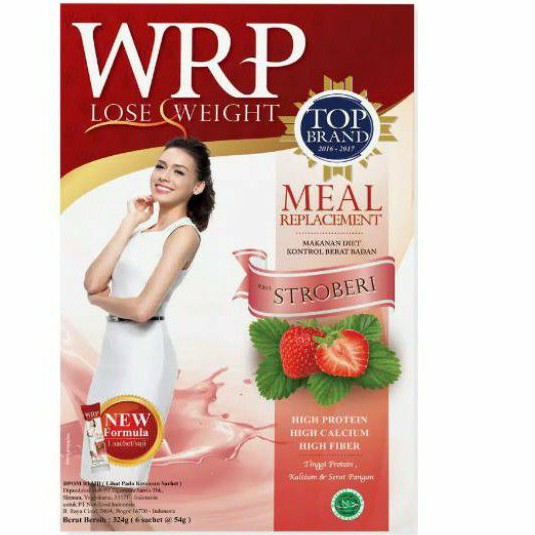 WRP lose Weight Stawberry 324gr(6sachet) - WRP meal Replacement - Susu Diet