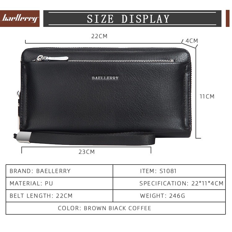 ORIGINAL BAELLERRY DOMPET UANG PANJANG DENGAN TALI MUAT HP BESAR S1081