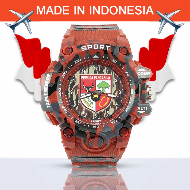 {Istimewa} Jam Tangan Pemuda Pancasila (PP) -Merah  Army Water Resistant