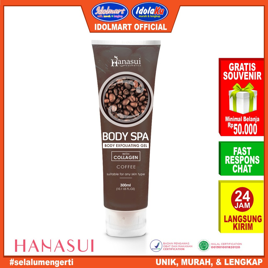 IDOLMART Hanasui Body Spa Exfoliating Gel Coffee With Collagen Idolmart Surabaya