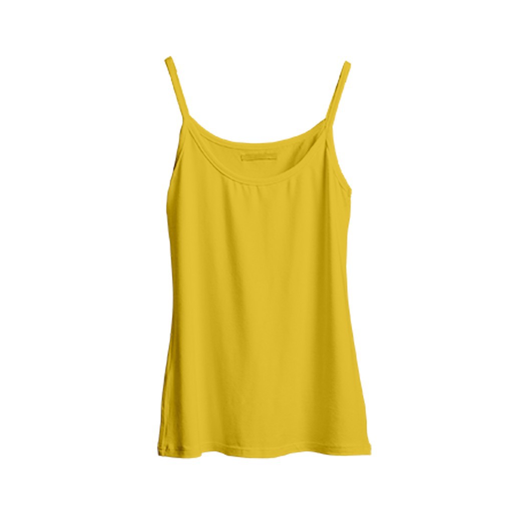 (TT XL) Tank Top Dewasa Tali Kecil UKURAN XL Daleman wanita Singlet Tengtop-KUNING XL