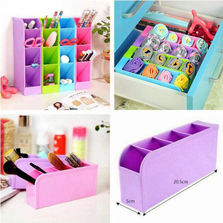 HARGA PROMO!!! Rak Mini 4 Sekat Serbaguna / Tempat Sendok / Tempat Alat Tulis Organizer Table