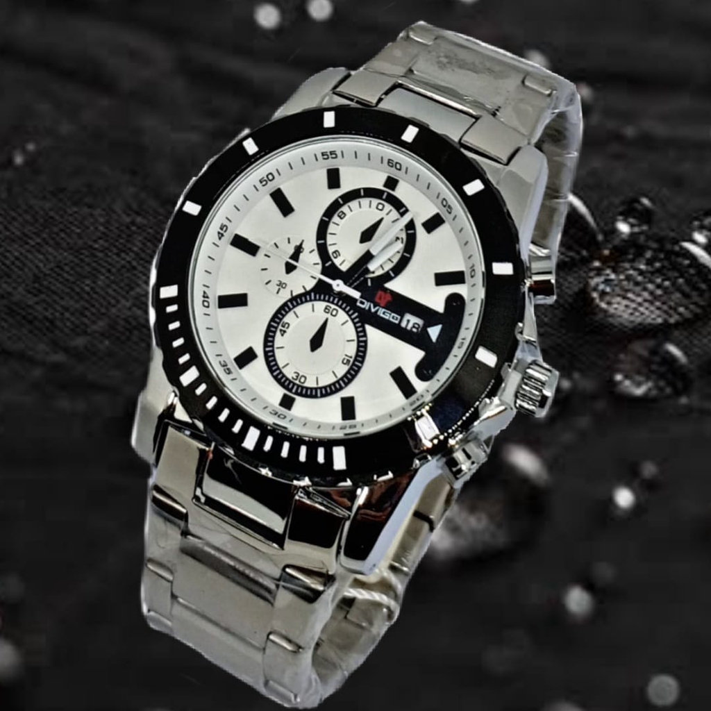 Jam Tangan Pria Sporty Divigo Original Anti Air Full Stainliss Steel DIV-110