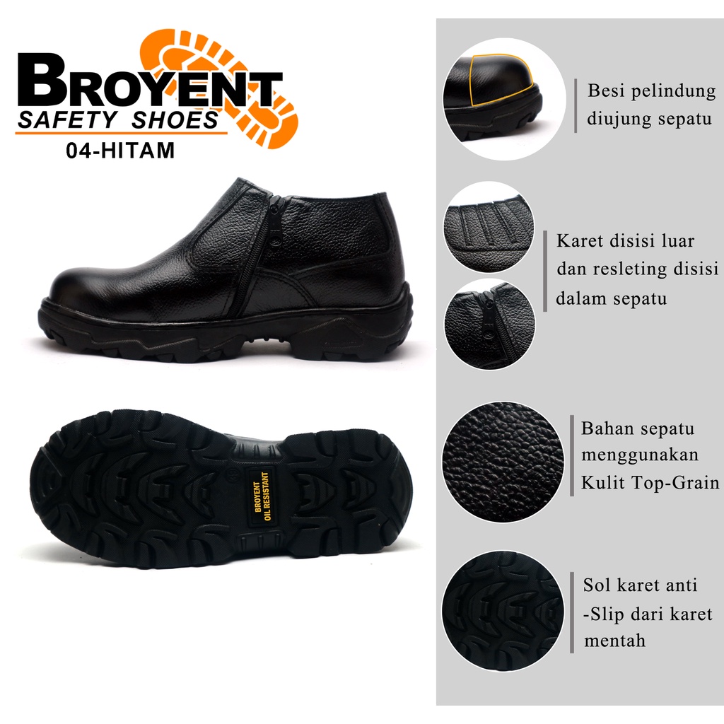 Sepatu Safety Boot Resleting Kulit Asli 04