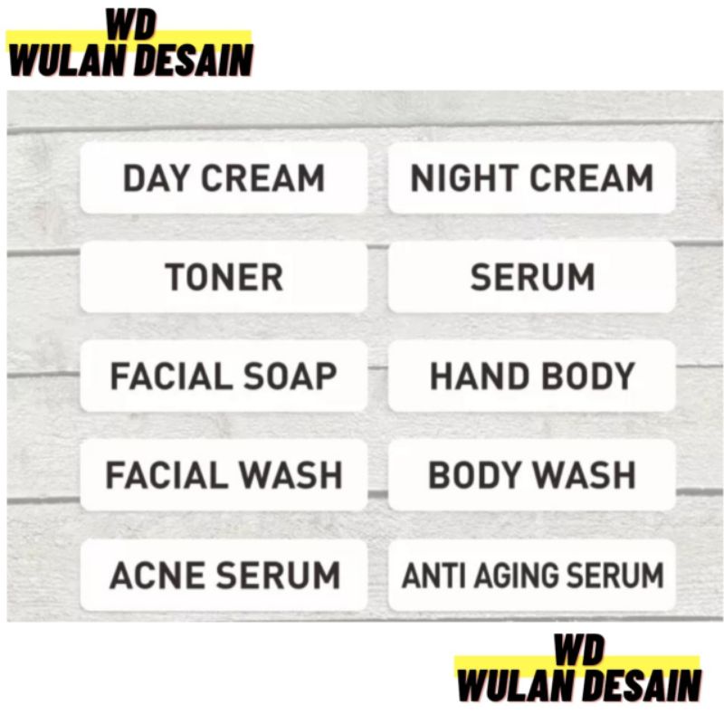 

Cetak Stiker Nama Label khusus produk skincare Kiss Cutting Siap tempel Free Desain template