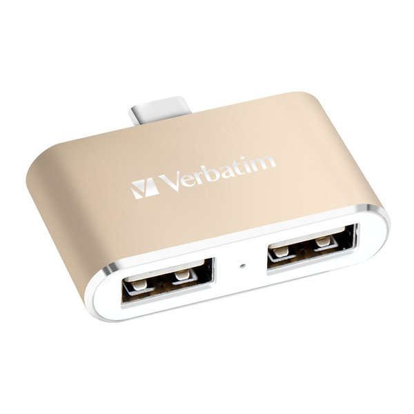 Verbatim Type C Hub With Dual USB-Gold 65290